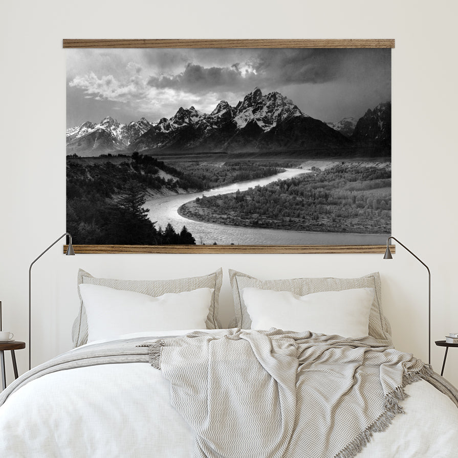 Black And White Photography - Tetons by Ansel Adams - Framed Nature Photograph Wall Art