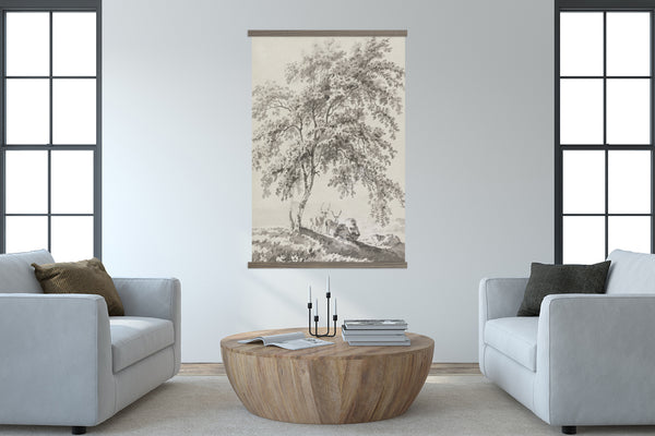 Living Room Large Canvas Wall Art - Tree and Stags