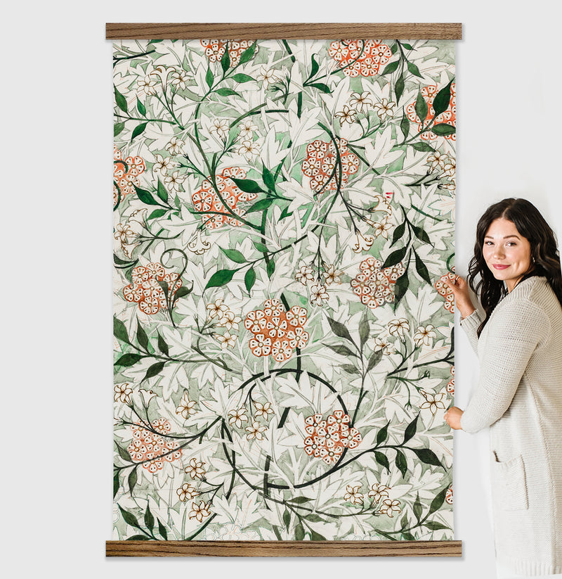 William Morris Jasmine Canvas Wallpaper Tapestry Wall Art Hanging
