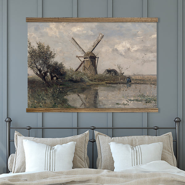 Bedroom Large Canvas Wall Art - Windmill Pond