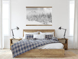Bedroom Center Piece Wall Art - Winter Mountain Landscape - Framed Nature Photograph - Cabin