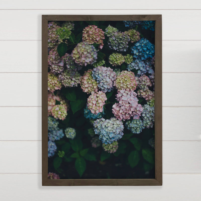 Midnight Hydrangeas Wall Art - Floral Photograph - Framed