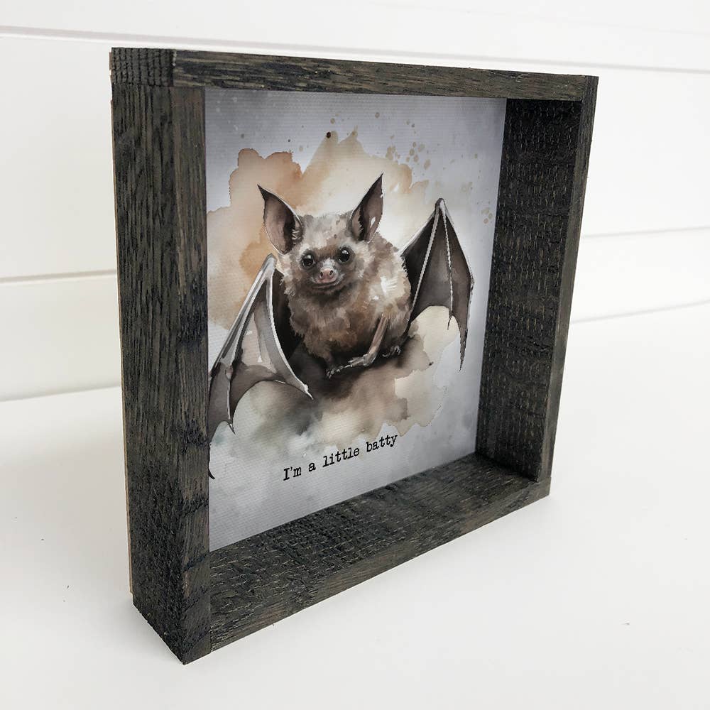 I'm A Little Batty - Cute Halloween Decor - Framed Wall Art