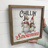 Chillin With My Snowmies - Vintage Winter Canvas Wall Art