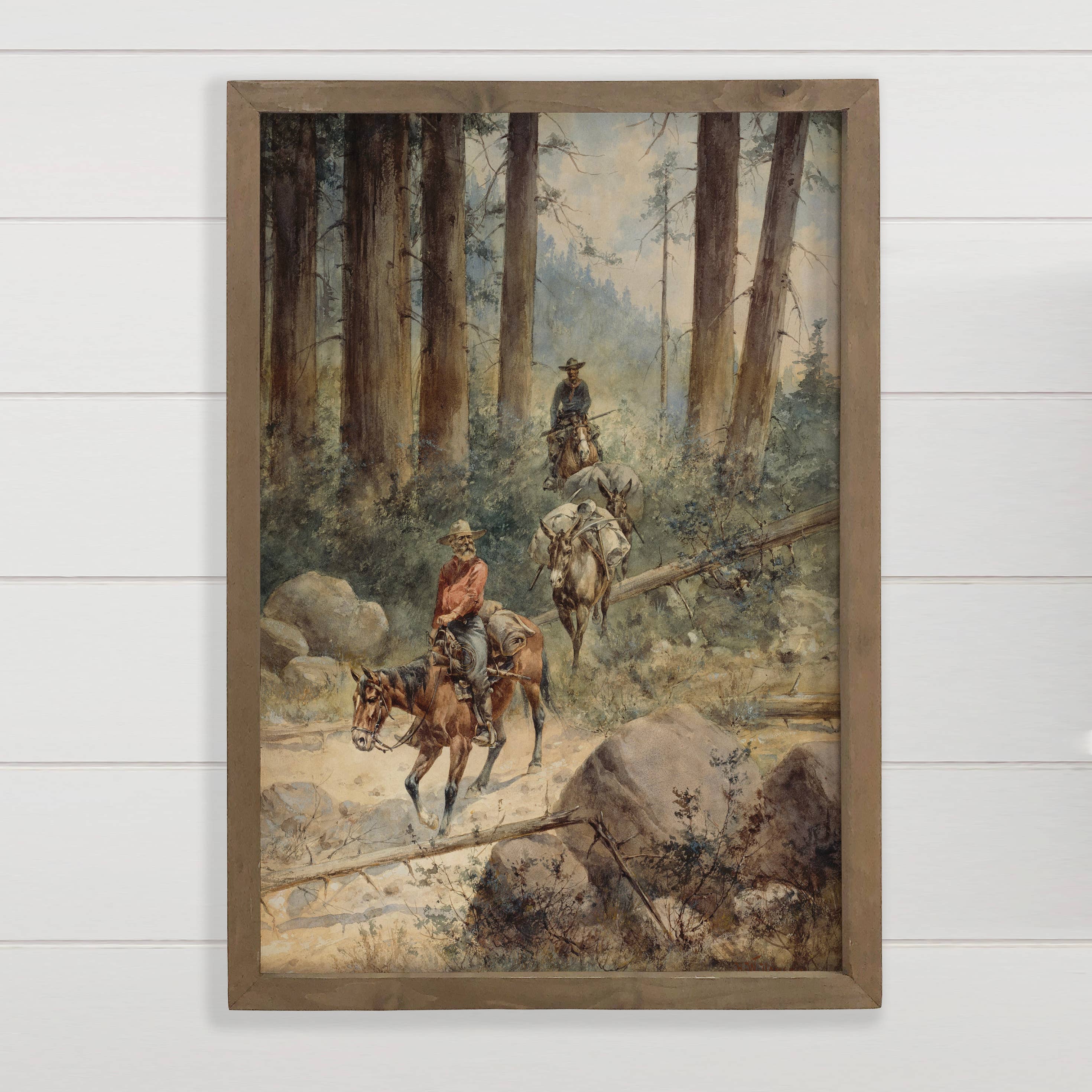 Explorers on Horses - Horses Canvas Art - Wood Framed Art