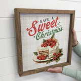 Vintage Have a Sweet Christmas - Framed Canvas Wall Art