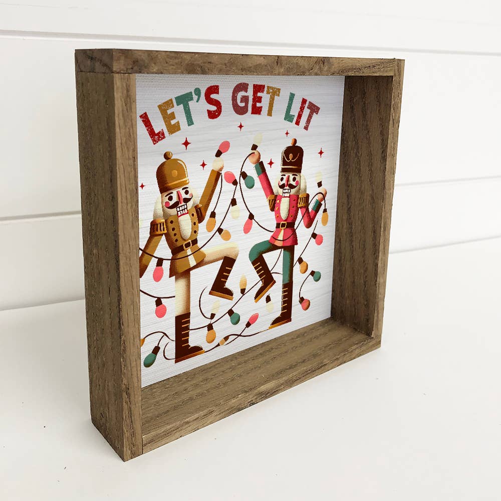 Let's Get Lit Nutcrackers - Christmas Canvas Art - Framed