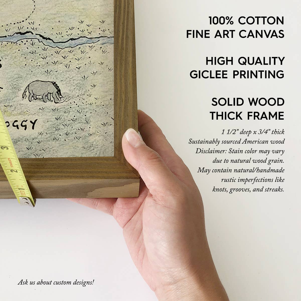 Winnie the Pooh Vintage Map - Disney Canvas Art - Wood Frame