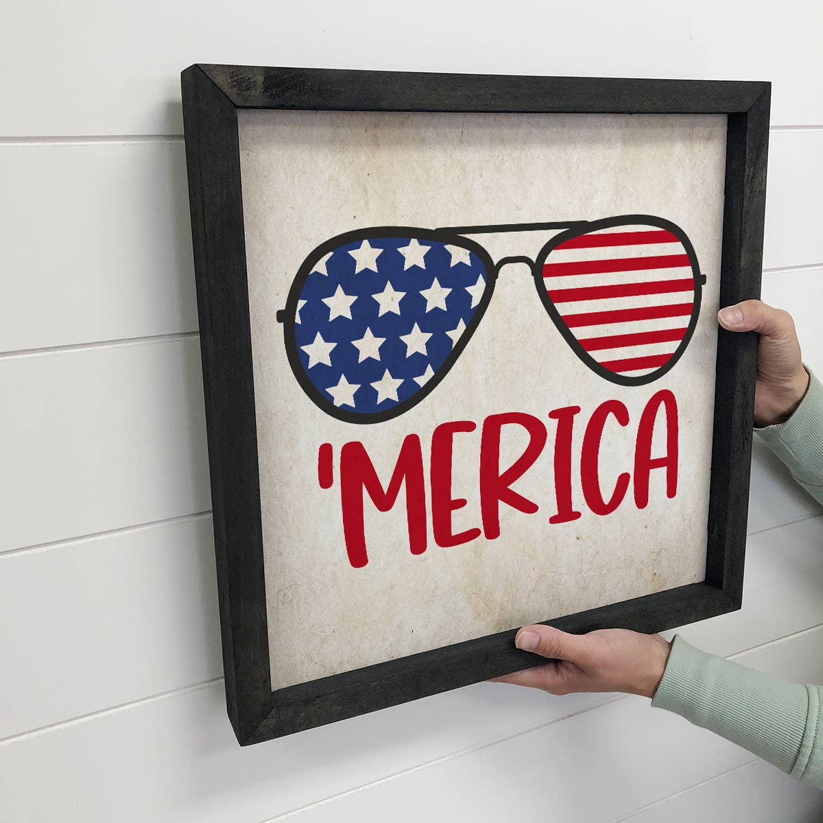 Merica Sunglasses - Cute America Sign - Patriotic Word Sign