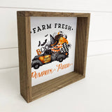 Halloween Pumpkin Truck Little Wood Sign for Decor