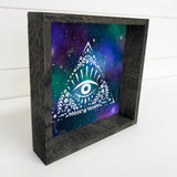 Mystical Third Eye Canvas Wall Art Wood Frame Sign