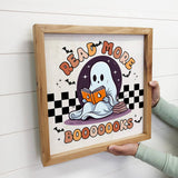 Read More Books Retro Ghost - Cute Halloween Framed Wall Art