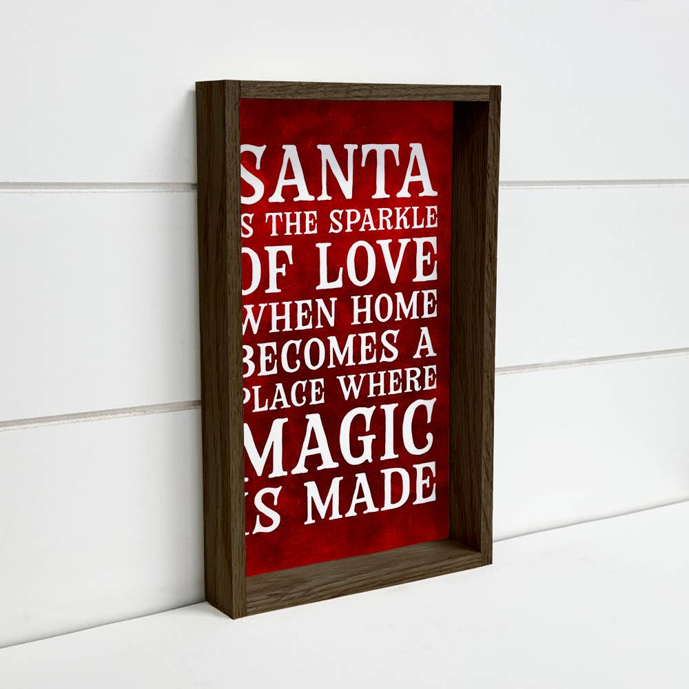 Santa is the Sparkle of Love - Christmas Sign Canvas Art
