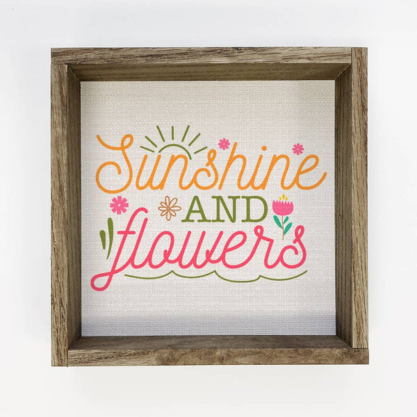 Sunshine and Flowers - Spring Canvas Art - Wood Framed Decor