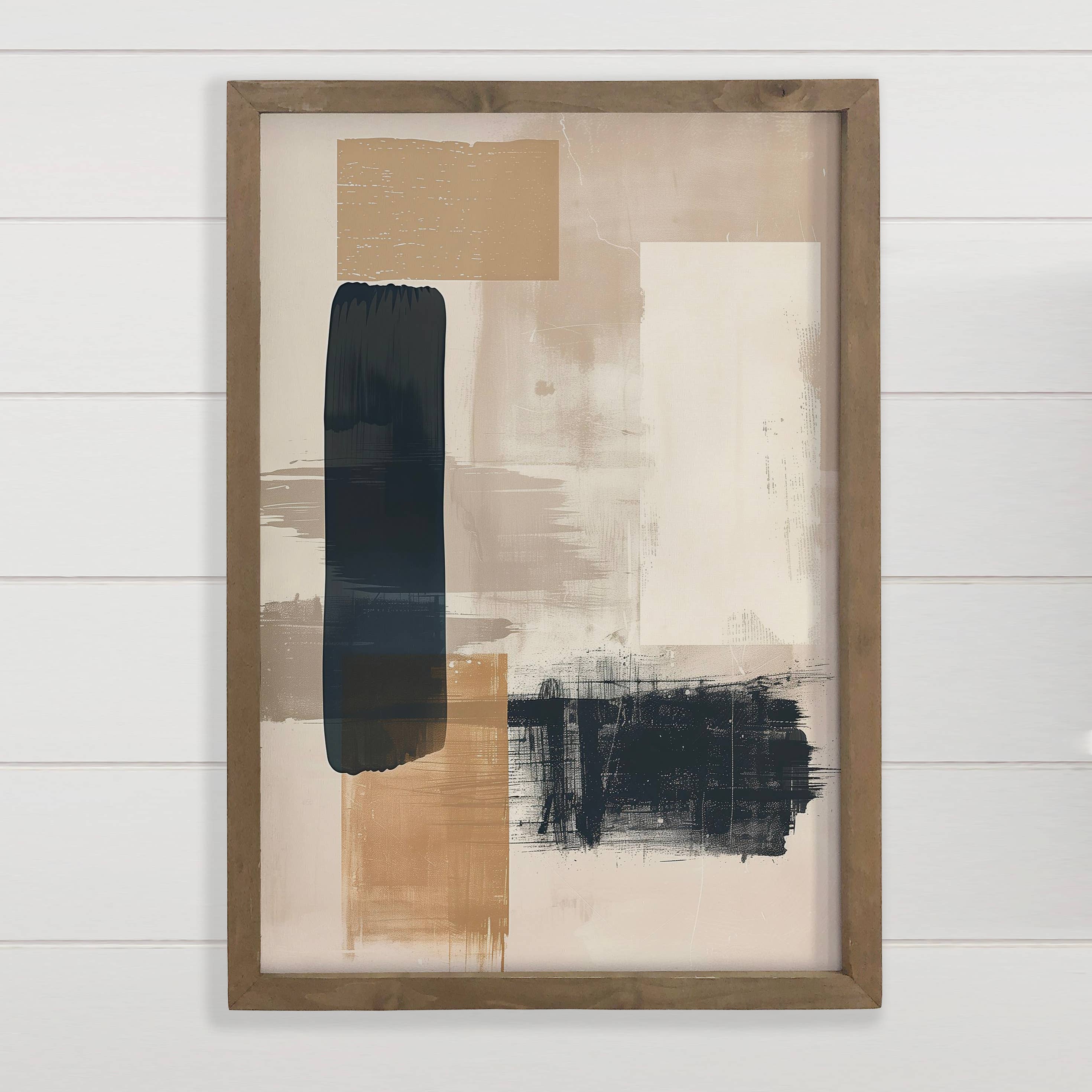 Shapes Study - Abstract Shape Canvas Art - Wood Framed Art