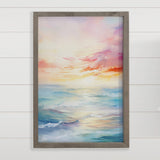 Abstract Rainbow Waves - Abstract Nature Canvas Art - Framed