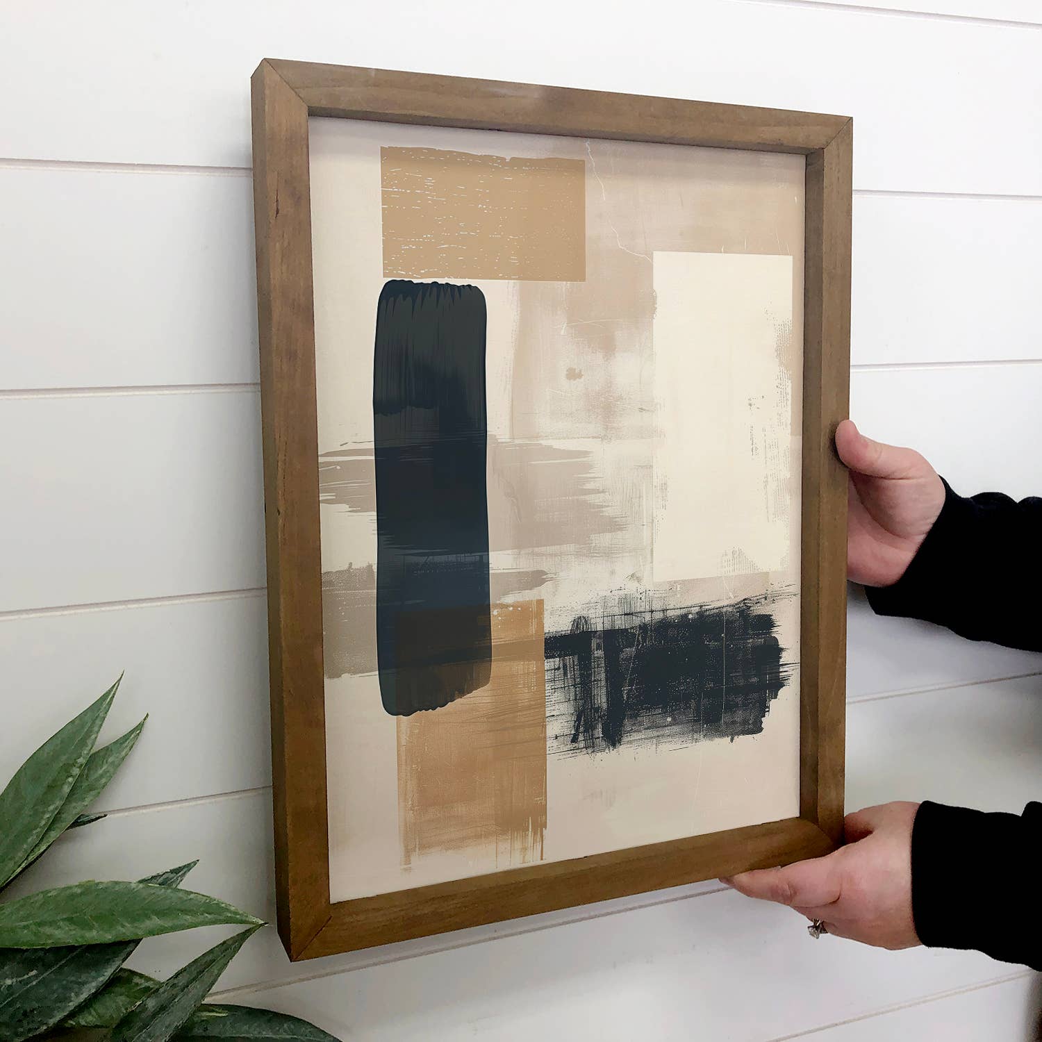 Shapes Study - Abstract Shape Canvas Art - Wood Framed Art