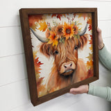 Fall Farm Highland Cow - Cute Animal Wall Art - Highland Cow