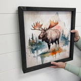 Moose Watercolor - Framed Animal Wall Art - Nature Decor