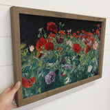 Poppies Painting - Flower Canvas Art - Wood Framed Wall Art