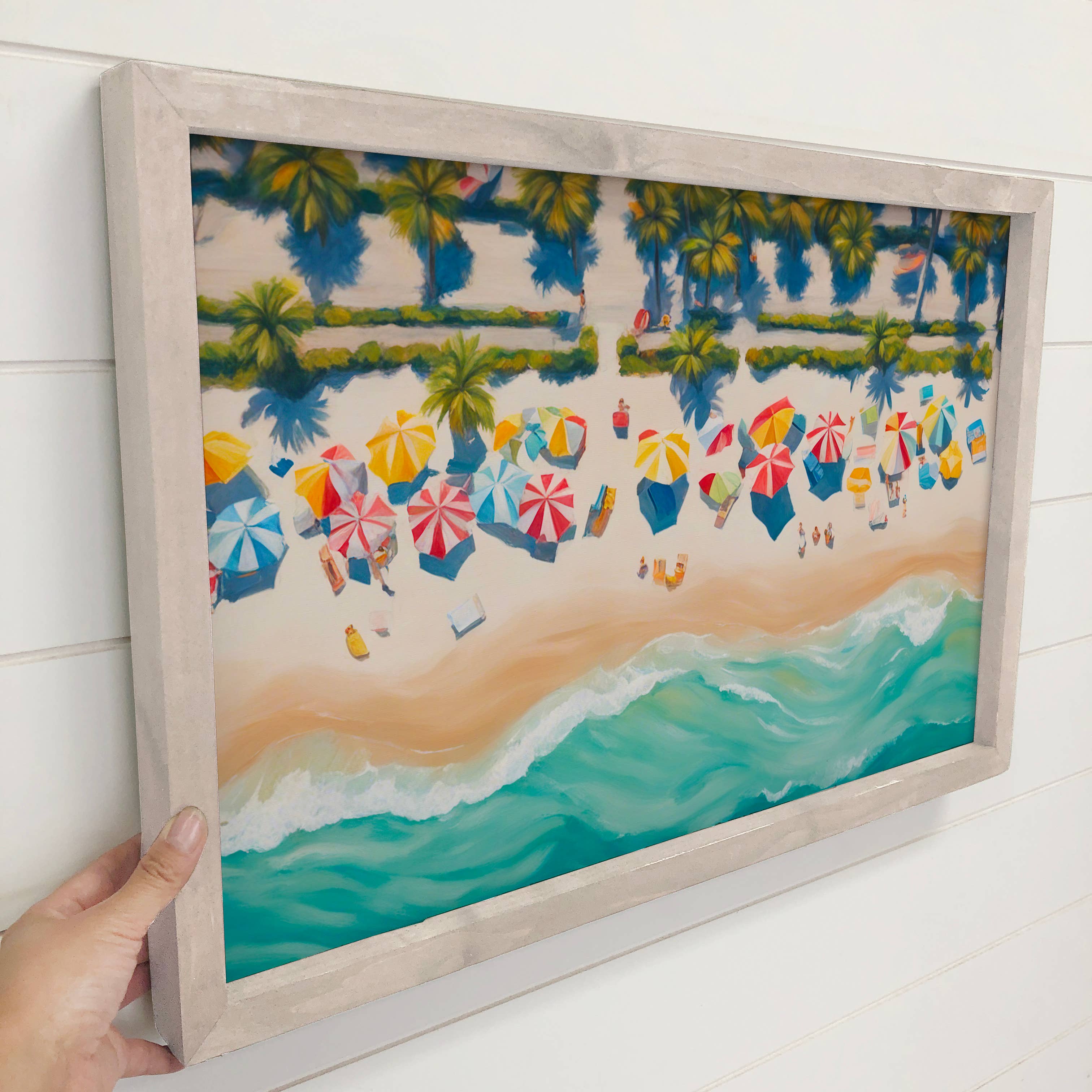 Beach Aerial Painting Wall Art - Beach Landscape Canvas Art