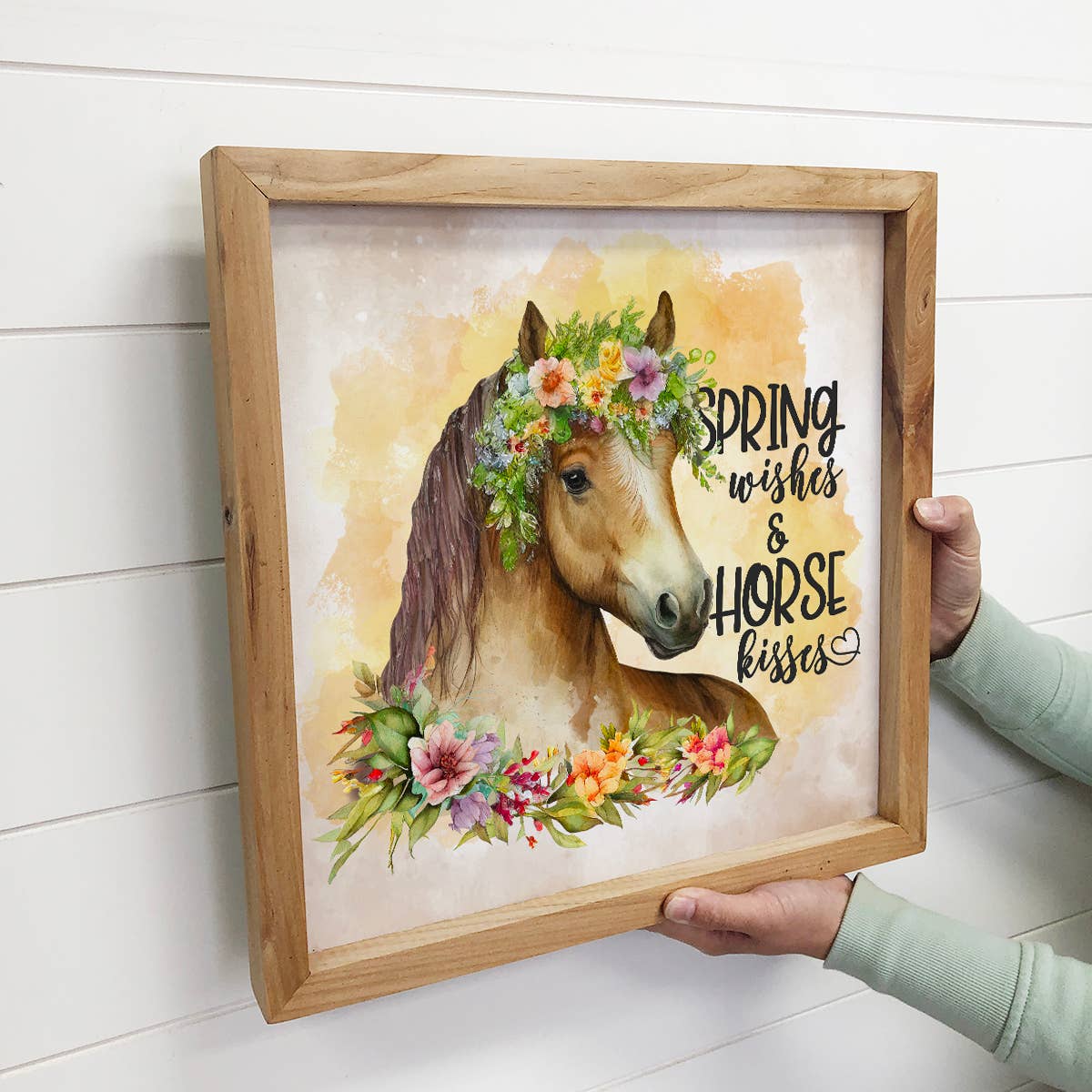 Spring Wishes Horse Kisses -  Cute Horse Wall Art - Spring