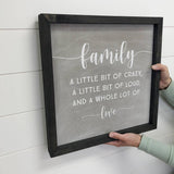 Family A little Bit of Crazy Small Canvas & Wood Small Decor