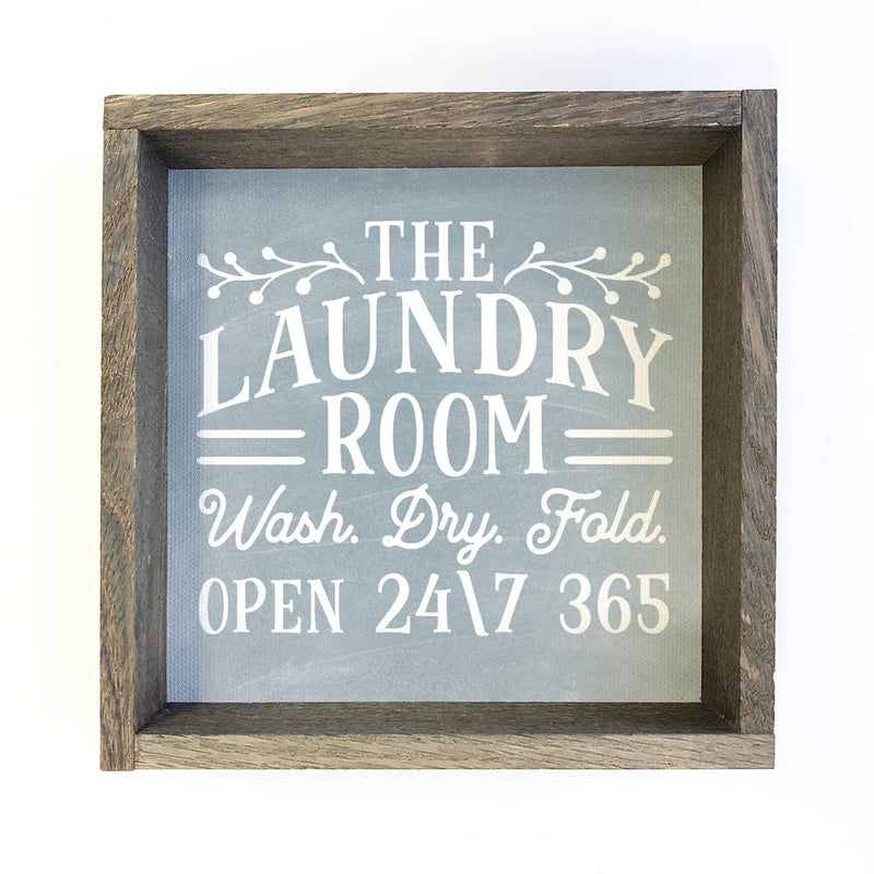 Laundry Room Blue Wash Dry Fold Fun Home Decor Sign