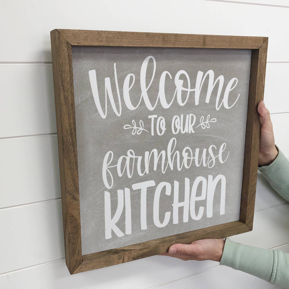 Welcome to Our Farmhouse- Grey Kitchen Sign- Farmhouse