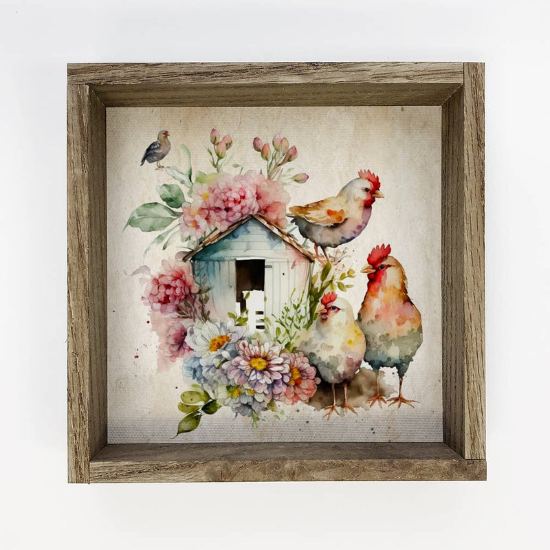 Chicken House - Pretty Farmhouse Art - Farm Animal Painting