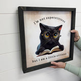 Not Superstitious Cat - Cute Cat Reading - Library Wall Art