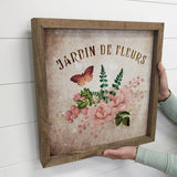 Jardin Le Fleurs - Vintage French Inspired Flower Wood Sign