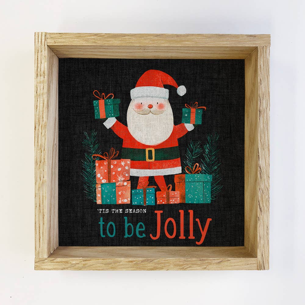 Tis the Season to Be Jolly - Christmas Canvas Art - Framed