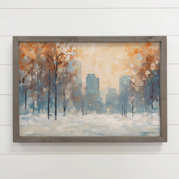 City Park Abstract - Abstract Nature Canvas Art - Framed Art