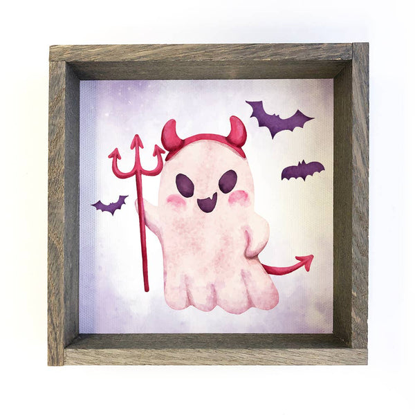 Cute Ghost Devil - Cute Ghost Dressed Up - Halloween Art