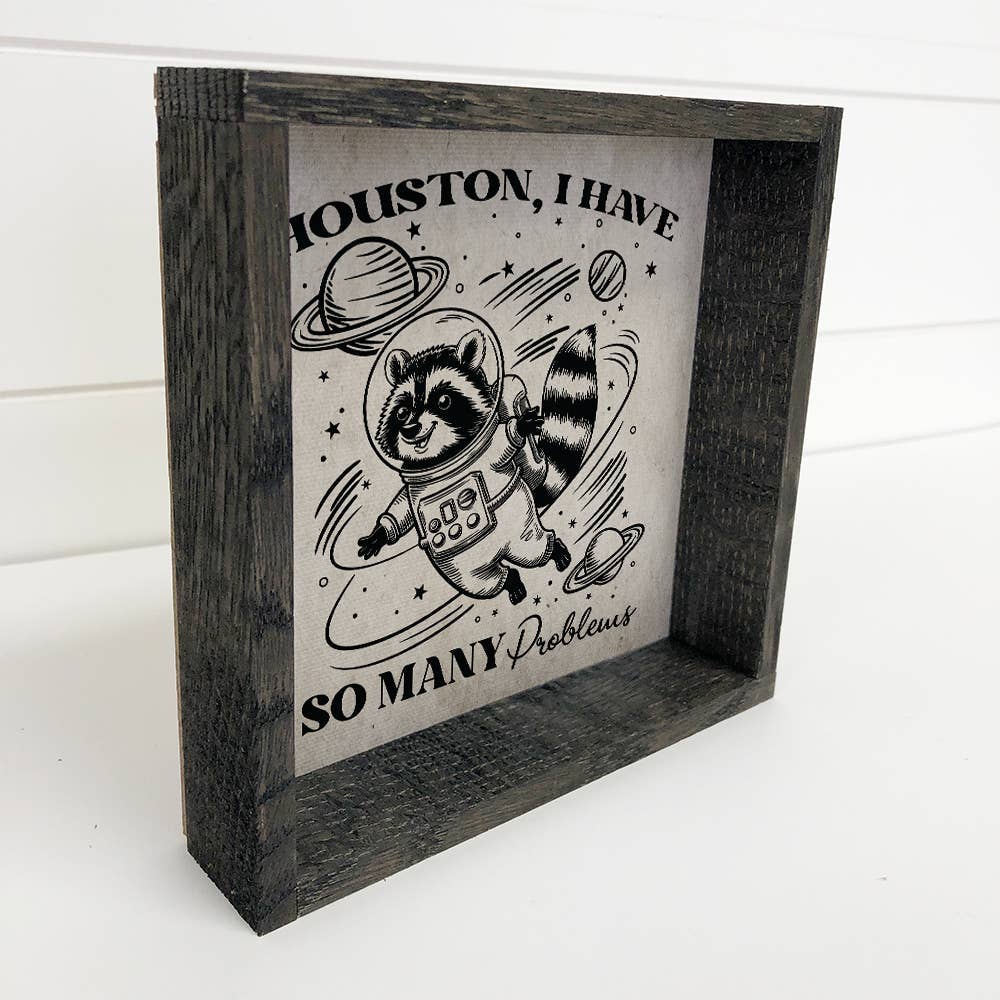 Raccoon Houston I Have So Many Problems - Raccoon Canvas Art