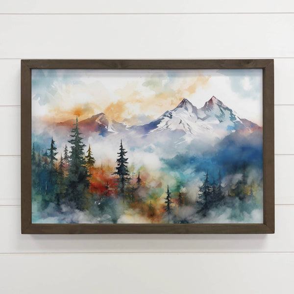 Mountain Heights - Mountain Landscape Canvas Art - Framed