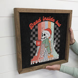 Retro Dead Inside Christmas - Funny Holiday Canvas Wall Art