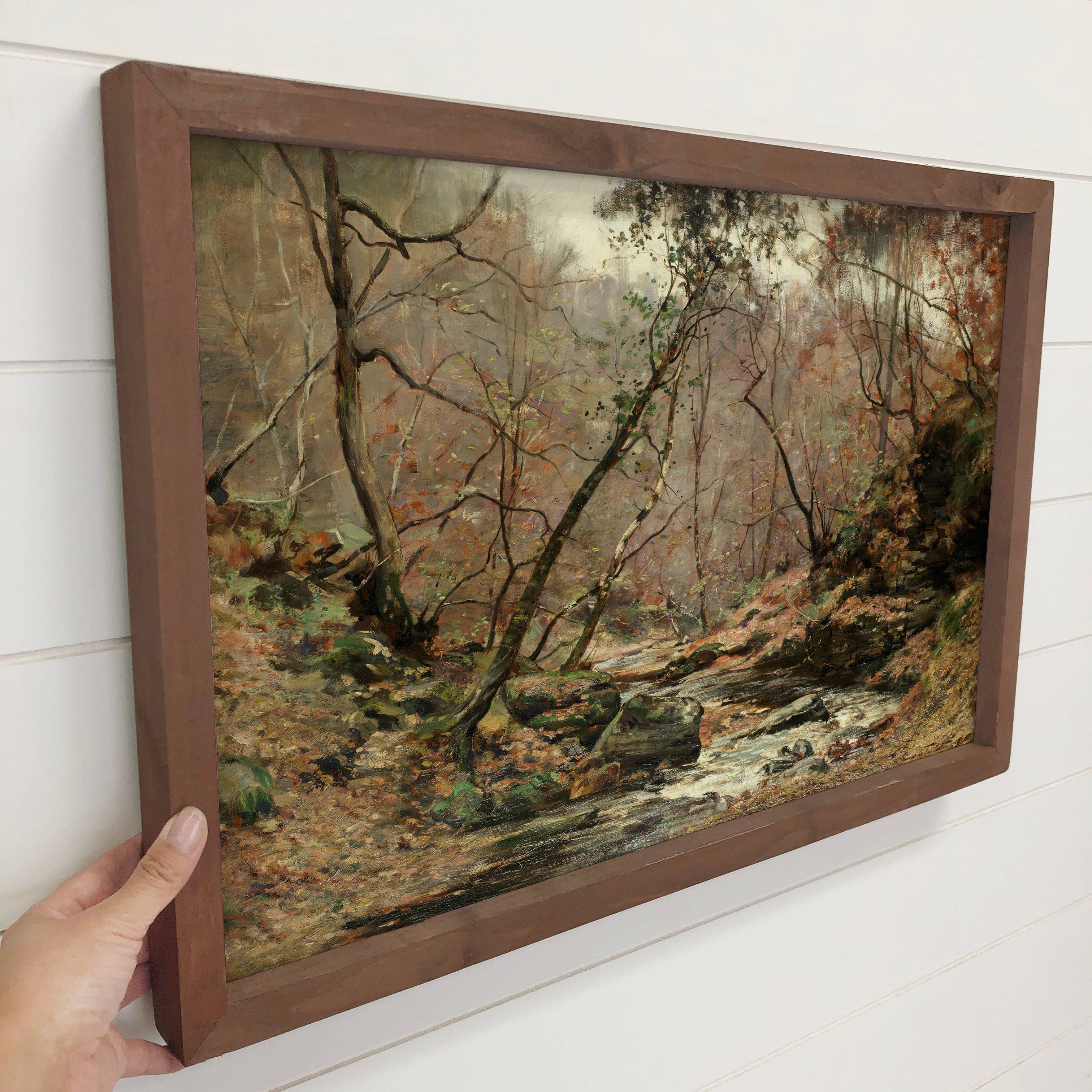 Forest River in October - River Canvas Art - Wood Framed Art