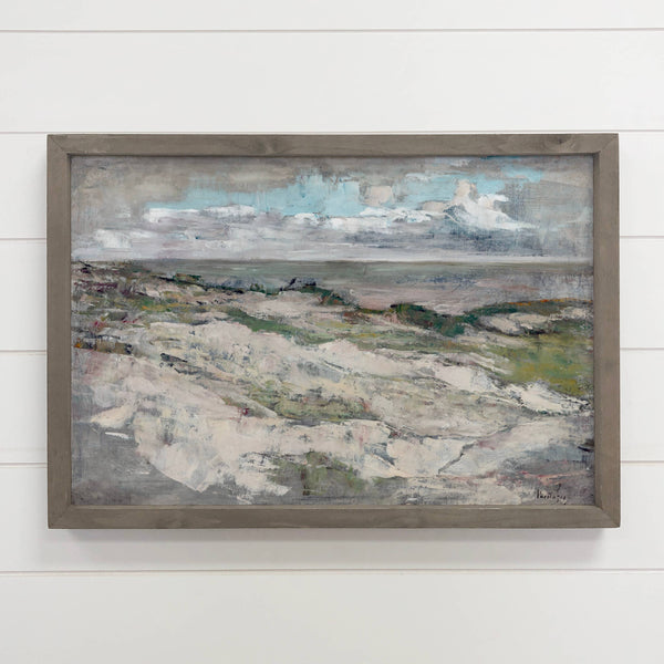 Taupe Rugged Terrain - Landscape Canvas Art - Wood Framed