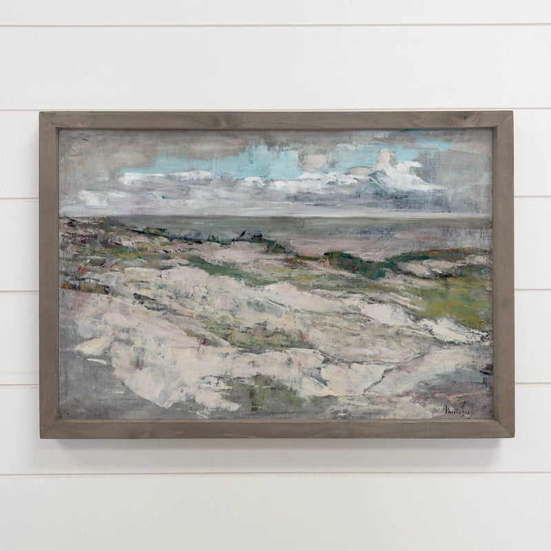 Taupe Rugged Terrain - Landscape Canvas Art - Wood Framed