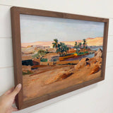 Desert Oasis - Desert Landscape Canvas Art - Wood Framed Art