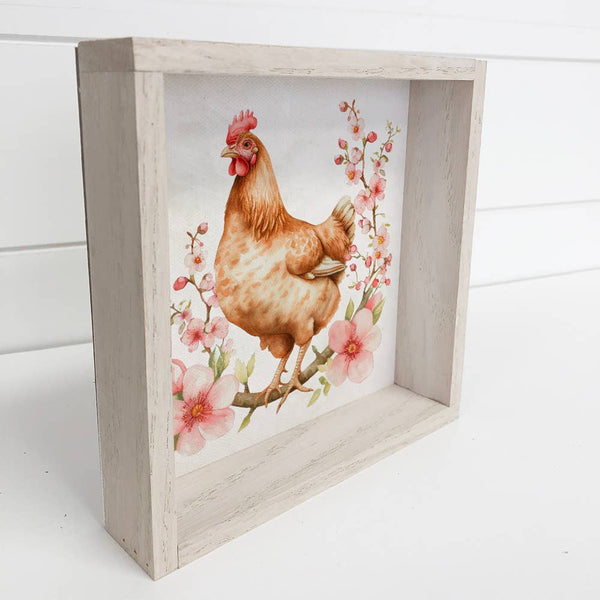 Spring Chicken Cherry Blossom - Spring Chicken Canvas Art