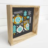 Scandinavian Christmas Owl - Framed Holiday Wall Art