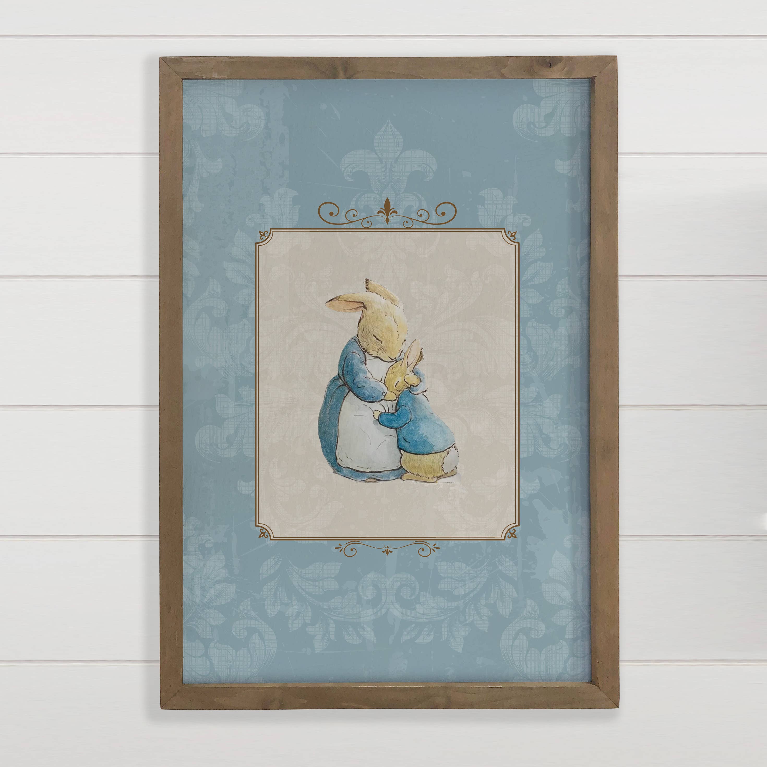 Peter Rabbit and Mom - Sweet Bunny Rabbit Canvas Art - Frame