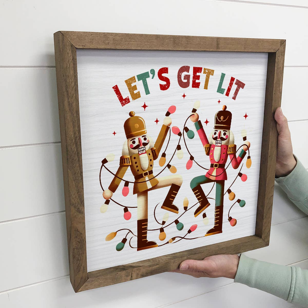 Let's Get Lit Nutcrackers - Christmas Canvas Art - Framed