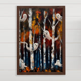 Ghosts in Birch Trees Vertical - Canvas Art with Wood Frame