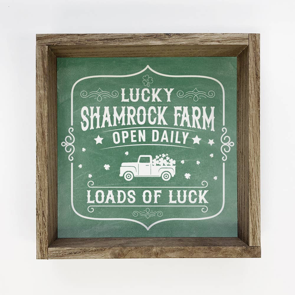 Lucky Shamrock Farm - St. Patrick's Day Canvas Art - Framed