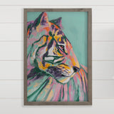 Colorful Tiger Painting - Framed Nature Canvas Art -Wall Art