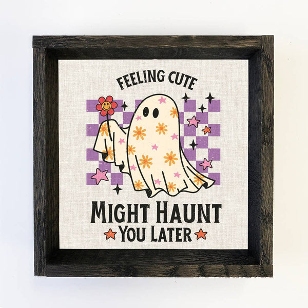 Retro Halloween Feeling Cute Ghost - Funny Halloween Canvas